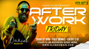 Orange After Work Party YouTube Channel Cover Photo Template