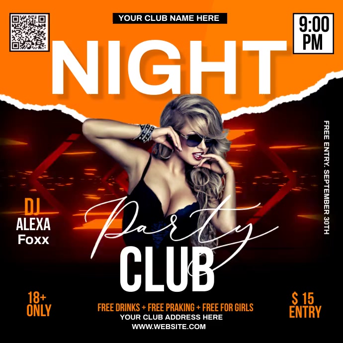 Party flyer Instagram Plasing template