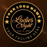 PARTY GOLDEN MUSIC VIDEO LOGO , LADIES NIGHT Logotipo template