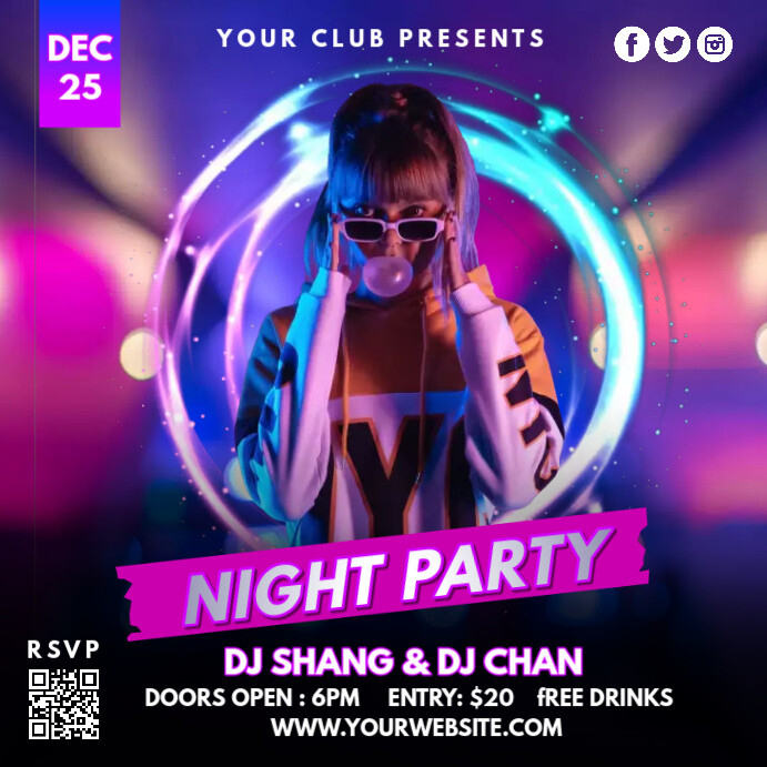 PARTY INSTA.C Instagram Post template