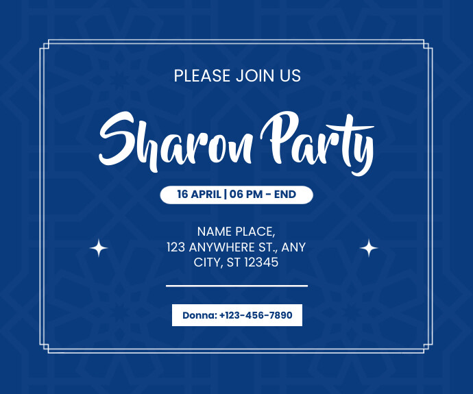 Party Invitation Facebook Post Rettangolo medio template