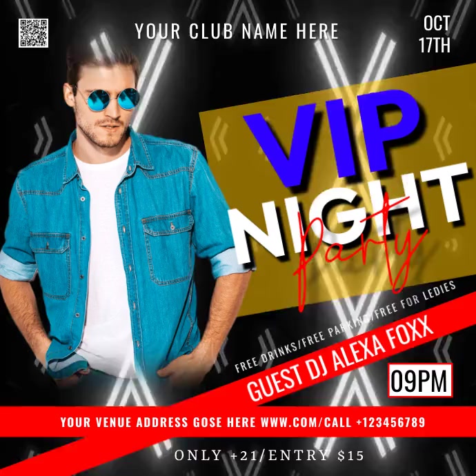 PARTY night (24) Instagram na Post template