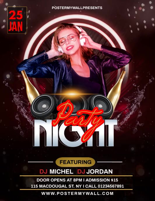 party night Flyer (US Letter) template