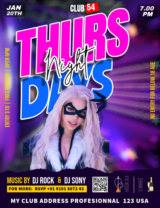 Party Night Folheto (US Letter) template
