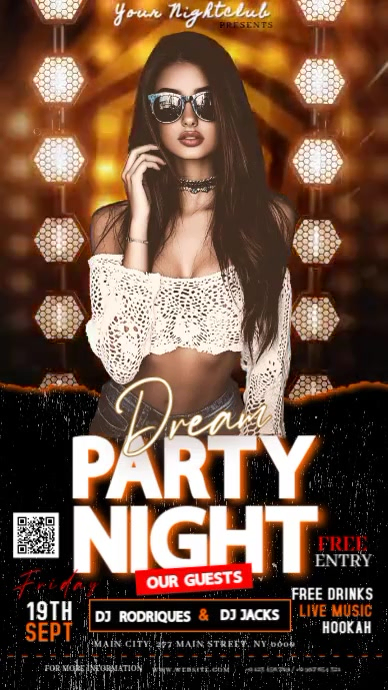 Party Night Event Ad Design Template Digital Flyer | PosterMyWall