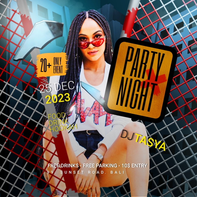 Party Night Event Publicação no Instagram template
