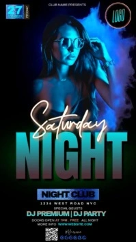 Party Night Event Template BLUE Instagram Story