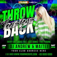 party night flyer, Square (1:1) template