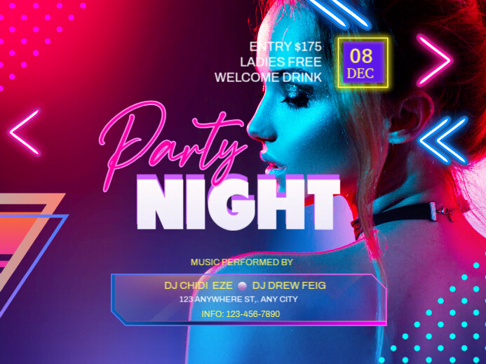 Party Night Flyer Gårdskilt template