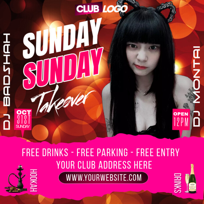 Party Night Flyers (8) Square (1:1) template