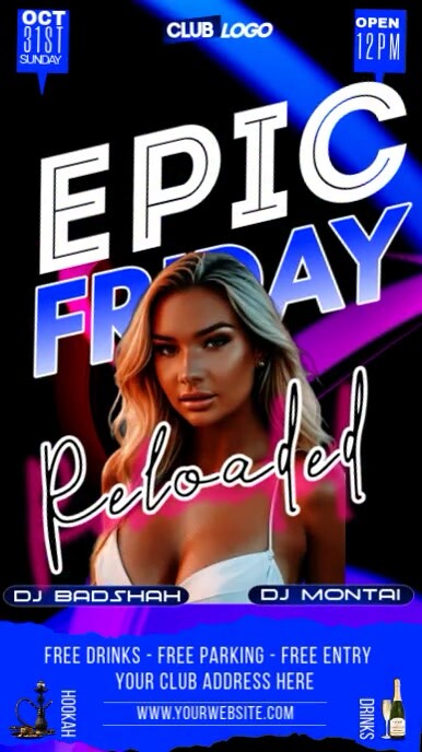 Party Night Flyers (8) Instagram Story template