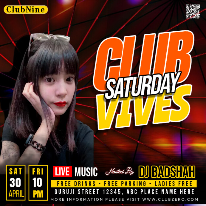 party poster, Kwadrat (1:1) template