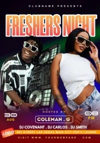 party posters  , freshers night posters A5 template