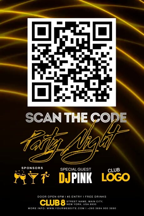 Party Qr Code Poster Template PosterMyWall Party Qr Code Poster Template PosterMyWall