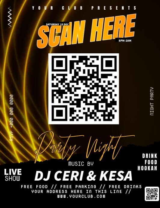 Qr Code Design Party Party Qr Code Scanner Template | PosterMyWall