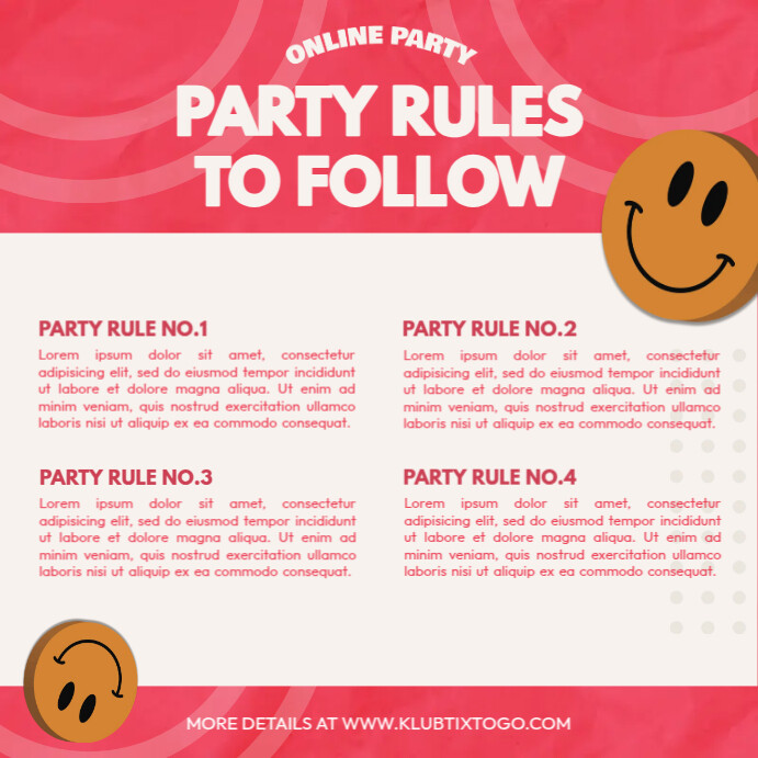 Party Rules Template | PosterMyWall