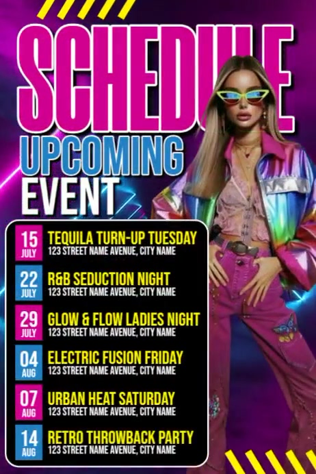 Party Schedule Poster template