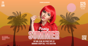 Party Summer Ads Banner Изображение, которым поделились на Facebook template