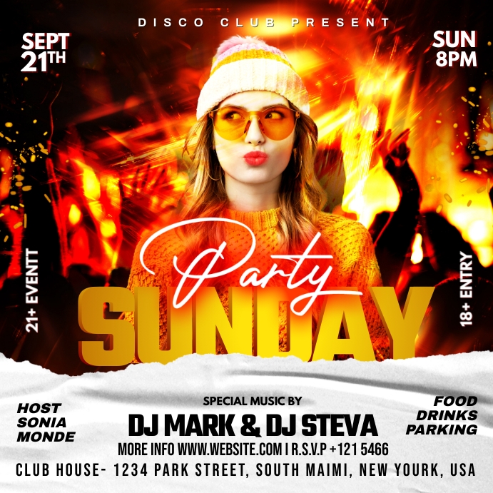 Party Sunday Ad Instagram Post template
