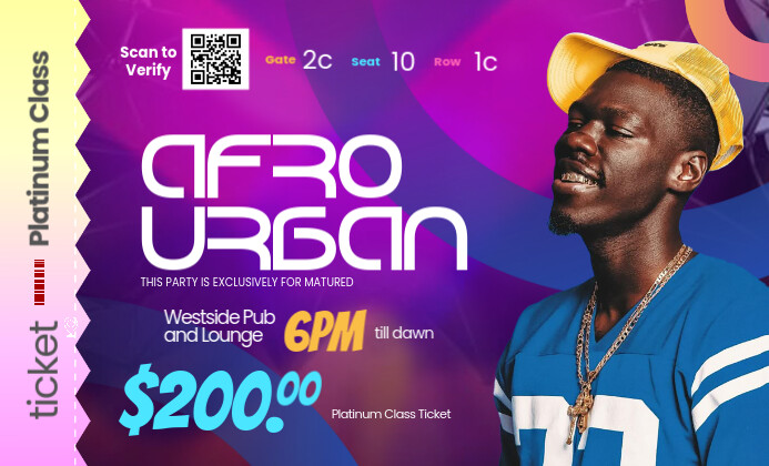 Party Ticket Design Template US na Legal