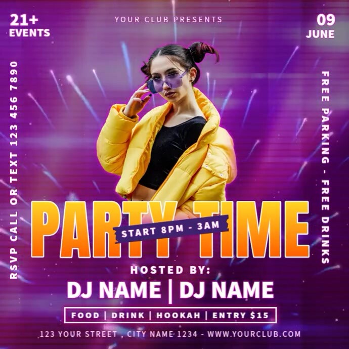 Party Time Video Template PosterMyWall