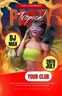 Party tropical Half Page Wide template