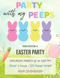 Party with my peeps Easter party invitation Flyer (US Letter) template