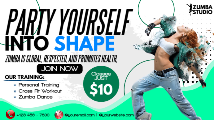 Party Yourself Into Fitness Shape YouTube 缩略图 template