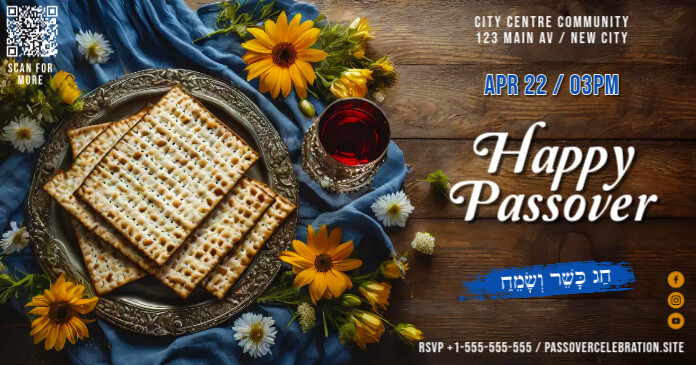 Passover Display Passover Celebration Banner Template | PosterMyWall