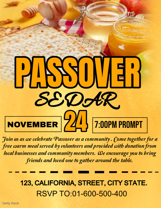 Passover Invertation Passover invitation template flyer | PosterMyWall