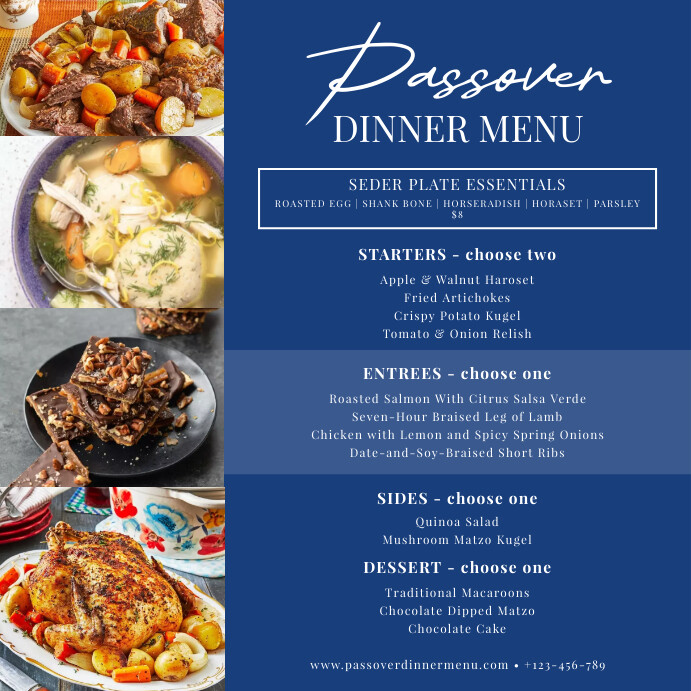 Passover Menu Template PosterMyWall