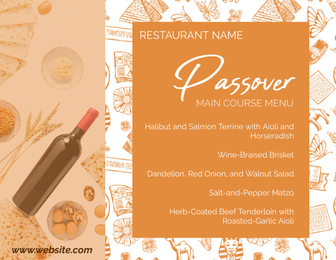 Plantilla de Passover Menu PosterMyWall