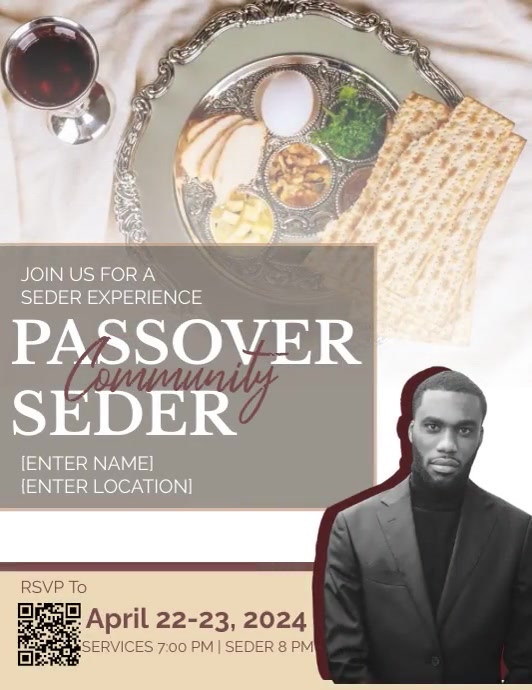 Seder Event Program Samples Modèle Passover Pesach Seder Dinner community event | PosterMyWall