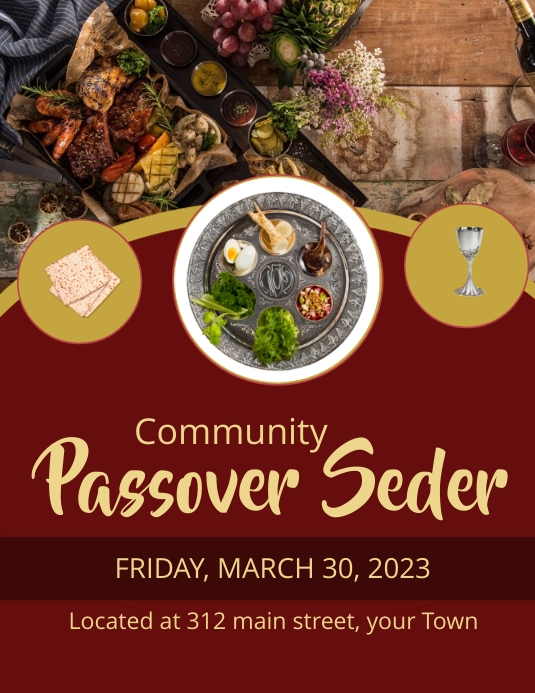 Seder Event Program Samples PASSOVER SEDER Template | PosterMyWall