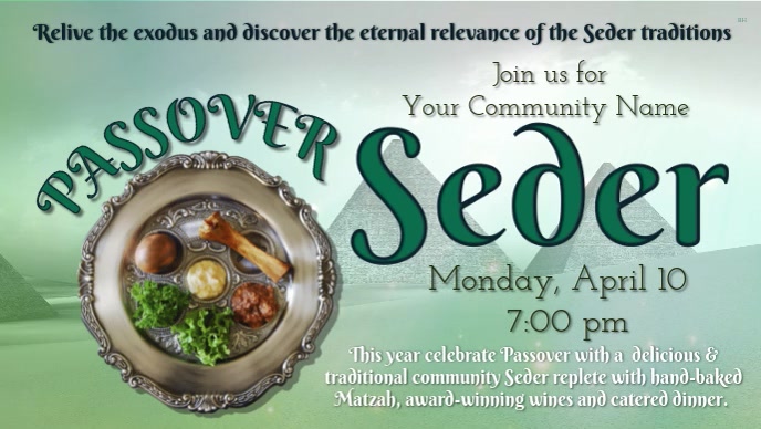 Passover Seder Video copertina Facebook (16:9) template