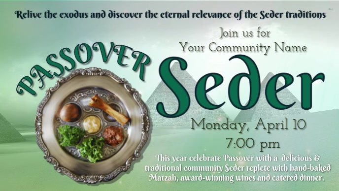 Passover Seder Facebook Cover Video (16:9) template