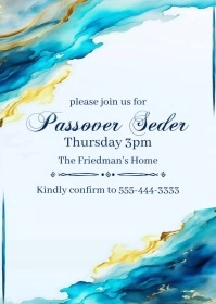 Passover Seder Dinner Invitation A6 template