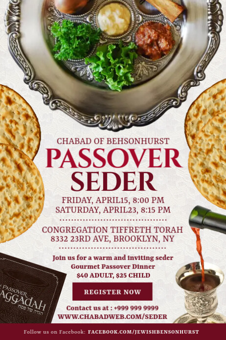Passover Invertation Passover Seder Invitation Template | PosterMyWall