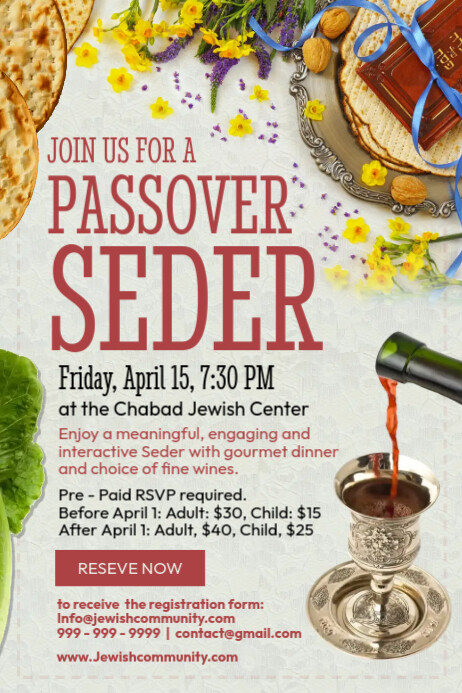 Seder Event Program Samples Passover Seder