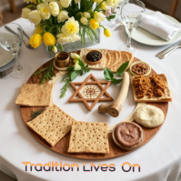 Passover-Seder-Plate-Matzah-Traditional-Jewish-Holiday-Table Сообщение Instagram template