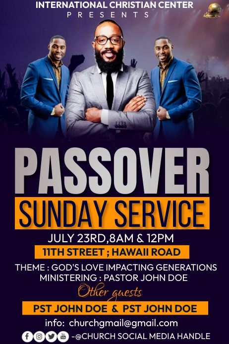 passover sunday service Poster template
