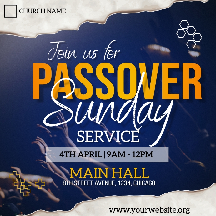 Copy of passover sunday service flyer PosterMyWall