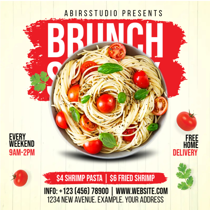 Yellow Pasta Ad Instagram Ad Template | PosterMyWall
