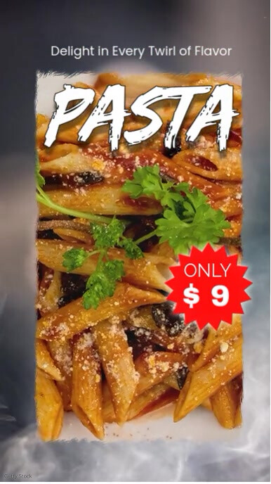 Plantilla de Pasta Ad video mobile size | PosterMyWall