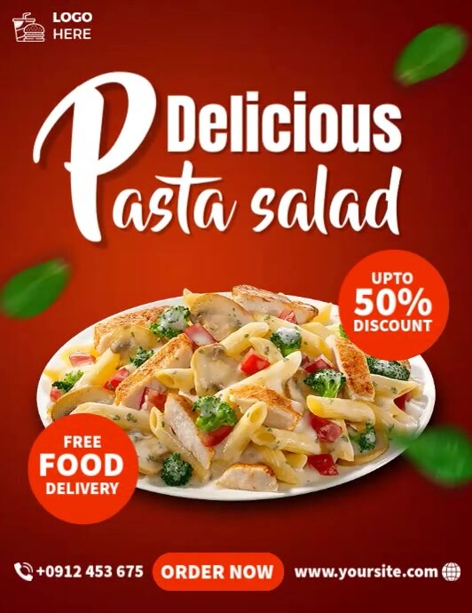 Pasta Ads Template | PosterMyWall