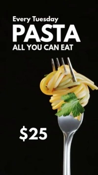 Pasta all you can eat spaghetti italian menu История на Instagram template
