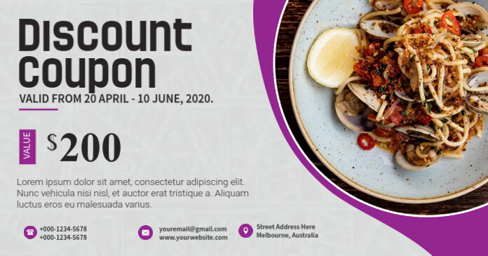 Pasta Discount Coupon Template | PosterMyWall