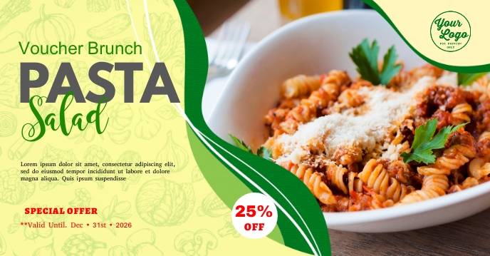 Pasta Discount Voucher Design Template | PosterMyWall