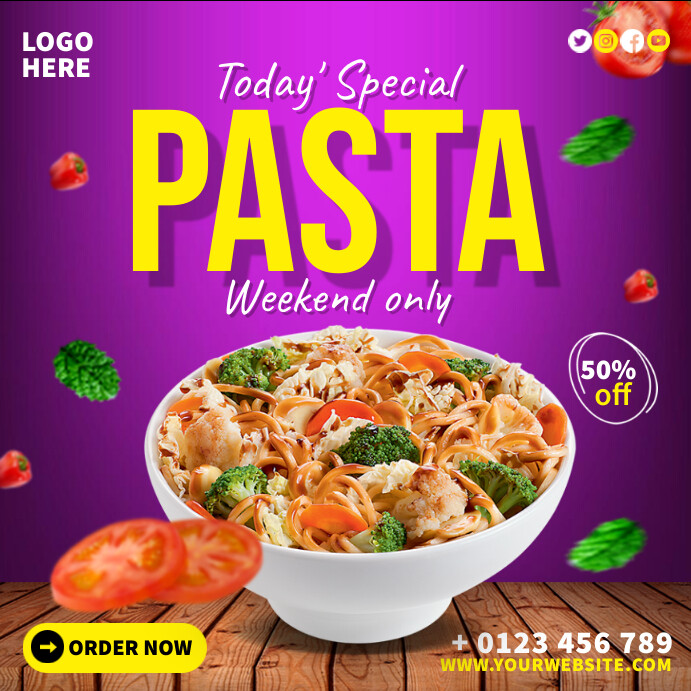 Pasta Food Ads Template | PosterMyWall