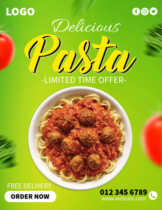 Pasta Food Ads Template | PosterMyWall